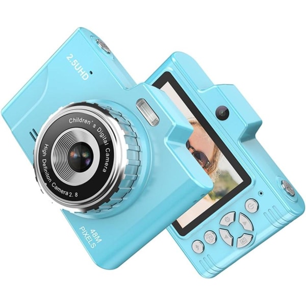 Digitalkamera Bärbar Barnkamera 1080P 48Mp Dubbla Linser 8×Optisk Zoom Mini Ccd-Kamera med 2,8-Tums Tft-Skärm