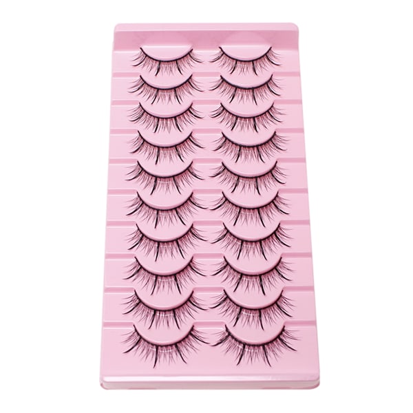 Säsongskampanj! Högkvalitativa 10 Par Lösögonfransar Wispy Manga Ögonfransar Naturligt Utseende Japanska Anime Ögonfransar Spiky-Cosplay Ögonfransar för Ögonmakeup