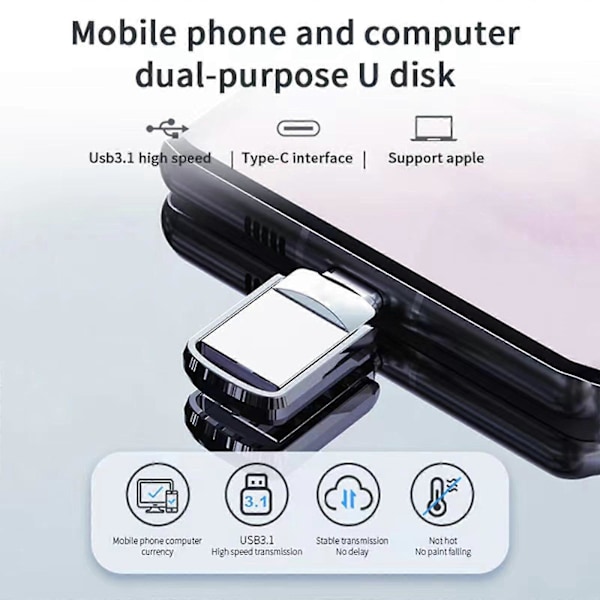 Laadukas uusi 1TB 2TB Type C -muistitikku 1TB