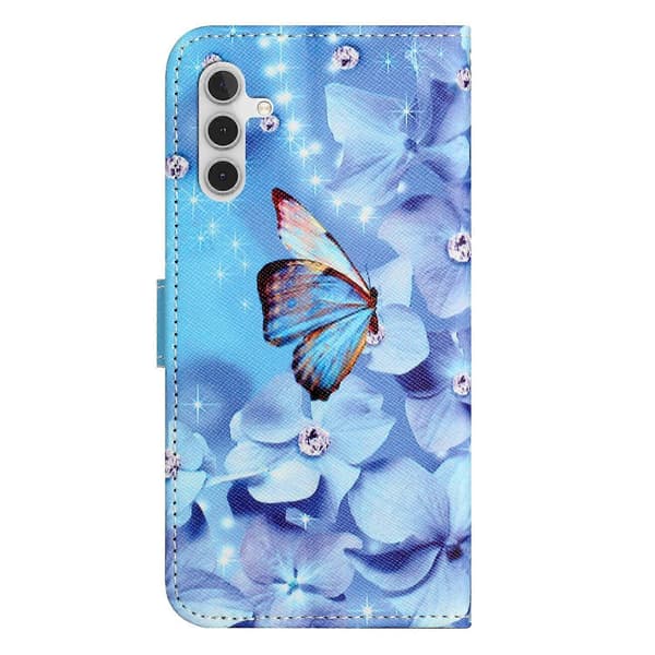 Compatible with Samsung Galaxy A56 5G Case Pattern Print PU Leather Wallet Phone Case Cross Texture Multic Multicolor Flower and Butterfly