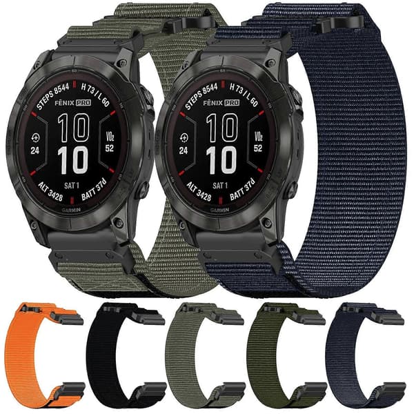 26mm Nylon Watch Strap Compatible with Garmin Enduro Black