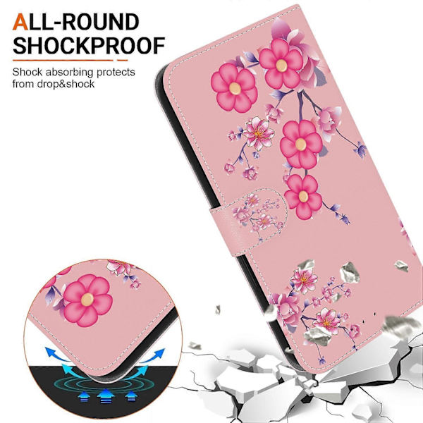 Compatible with iPhone 16 Pro Max Case Pattern Print Leather Phone Cover with Wallet Multicolor Multicolor Sakura