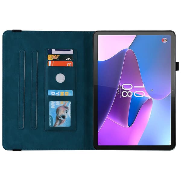 Læder Tablet Case Kompatibel med Lenovo Tab P12 Blue