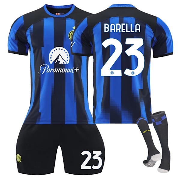 Laadukas uusi tyyli 23-24 Inter Milanin kotiharjoittelupaita pelipaita urheiluasu miesten ja naisten jalkapalloasu NO.23 NO.23 24