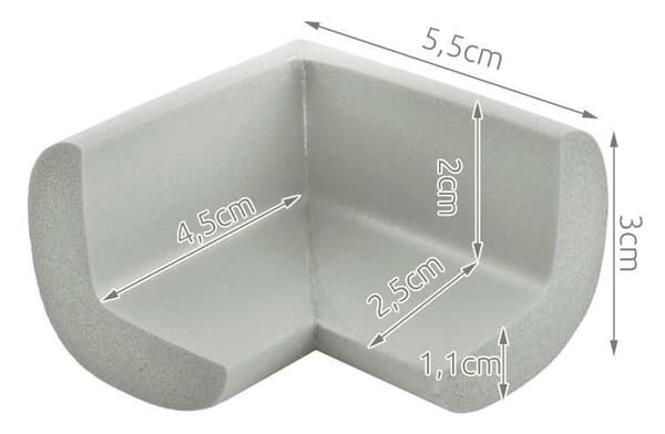 4-Pack - Corner Protectors for Tables / Edge Guards - Child Safety Ljusgrå gray