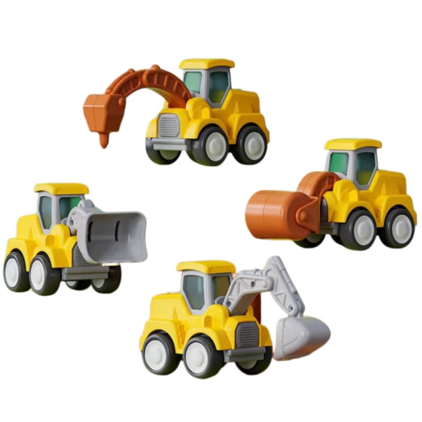 4 stycken bil leksak traktor grävmaskin barn