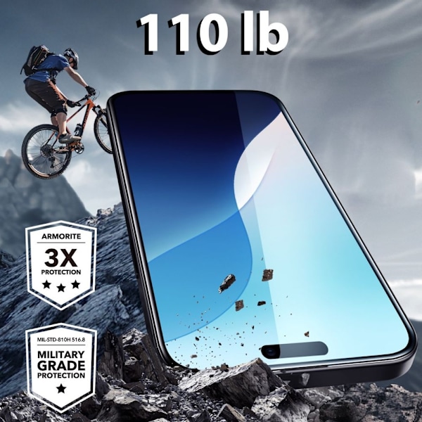 Korkealaatuinen uuden tyylin ESR iPhone 16 Armorite -näytönsuoja kehyksellä, musta 160