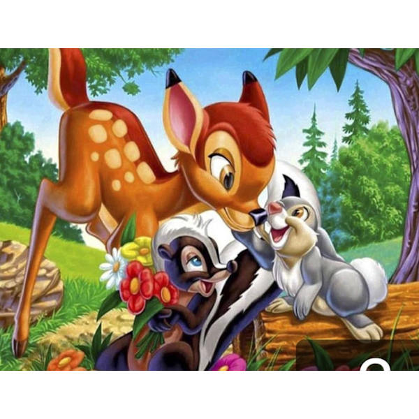 Diamantmålning 30x40cm - Bambi Djur multifärg multicolor