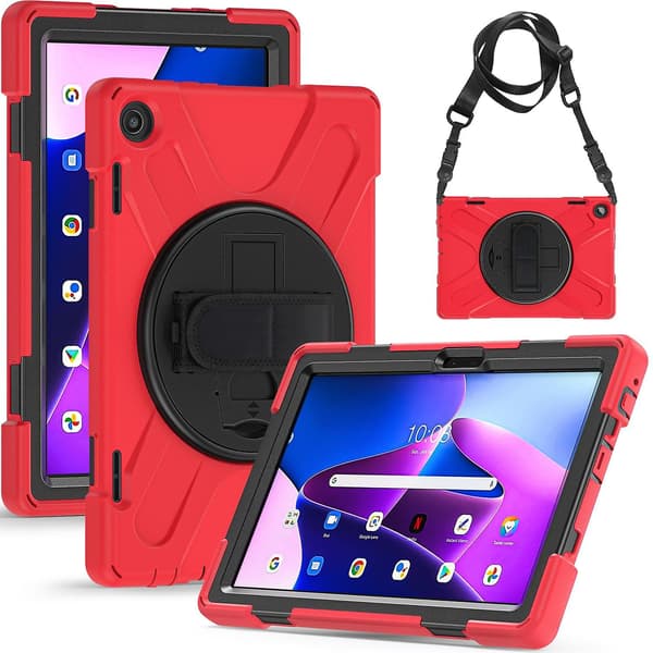 Silikon + PC Tablet Fodral Kompatibelt med Lenovo Tab M10 10.1 3:e Gen Red