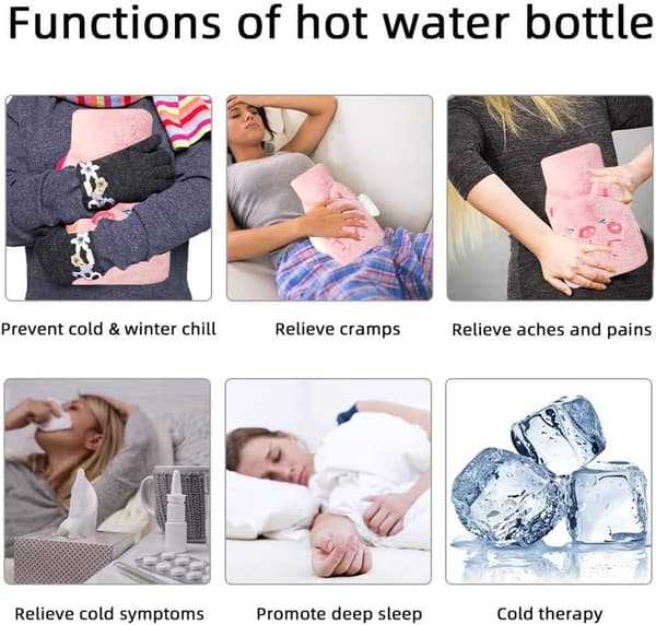 Mjuk Varmvattenflaska, Tecknad Fluffig Varmvattenflaska, Varmvatten