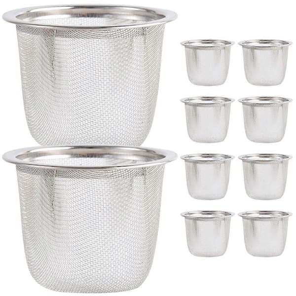 10 stk. tesil i rustfritt stål, finmasket tesil, metall tesil, teinfuser