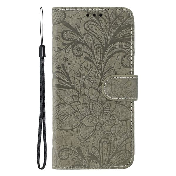 Compatible with OnePlus Nord CE5 Mandala Flower Wallet Case - Grey grå gray