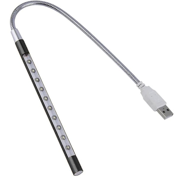 Laptop-tangentbordslampa med USB LED, lång svanhals, touch-dimmer