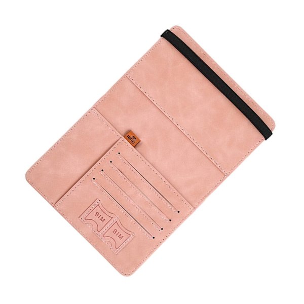 Passports Holder Document Organizer Case Travel Wallet Card Case Pink