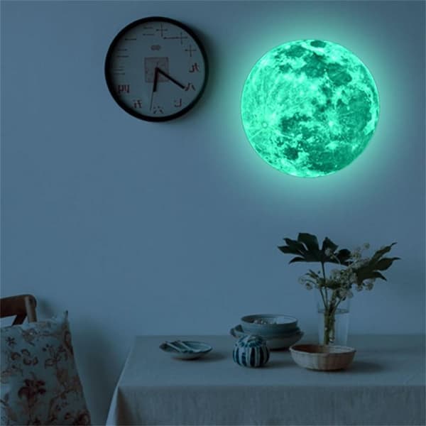 Luminous Moon Wall or Ceiling Decor Sticker, Removable Self-Adhesive Wall Decal, Suitable for Children's Room