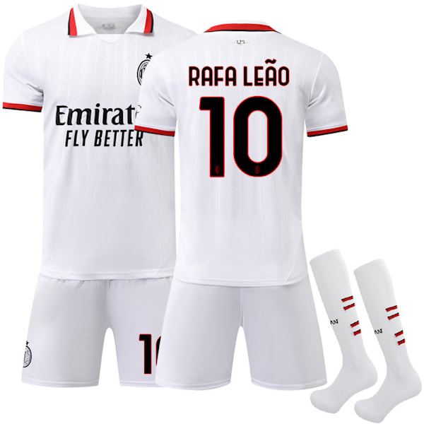 Säsongskampanj! Högkvalitativ AC Milan Bortatröja Barn 2024-2025 Nr. 10 R. Leão away 28