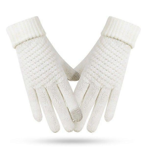 Varme, elastiske vinterhansker for menn - lingling} White