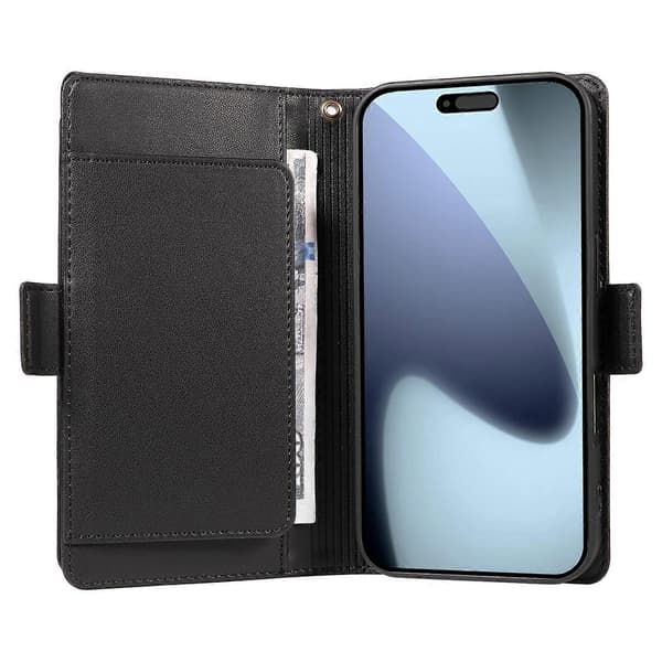 Multi Card Plånbok Läder Telefonfodral-lingling} Black iPhone 17 Pro