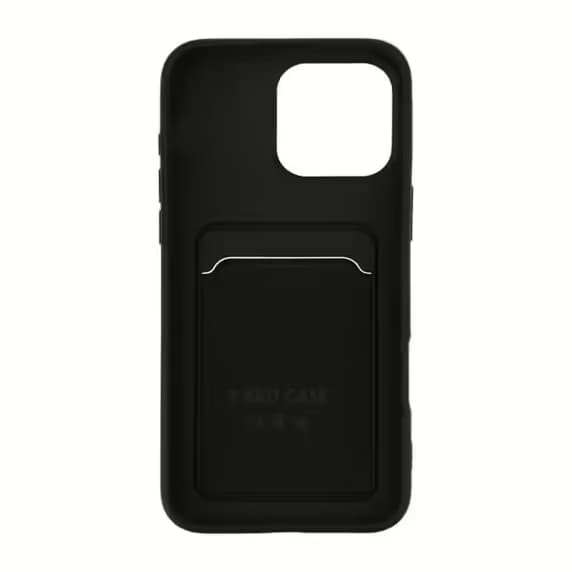 Compatible with iPhone 16 Pro Mobile Case Silicone with Card Holder - Black
