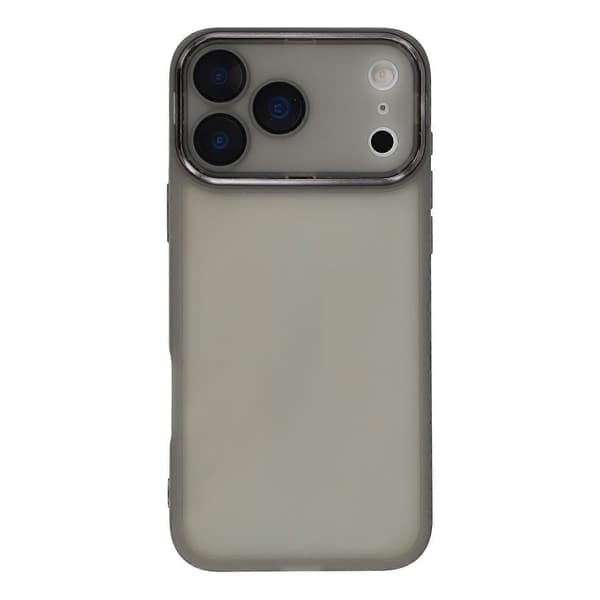 Compatible with iPhone 17 Pro Max Case Electroplated Camera Frame TPU Phone Cover Transparent Transparent Black