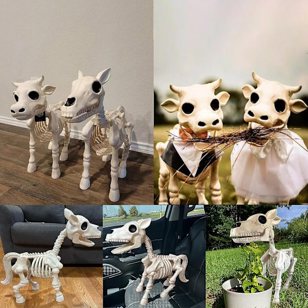 Laadukas uusi lehmä-hevonen luuranko Halloween-koriste horse