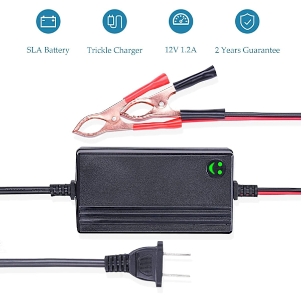 1-pack automatisk batteriladdare och underhållare - för bilar, motorcyklar, gräsklippare