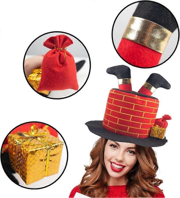 jule skorsten hat, julehat jule sjov hat nyhed julehat julefrokost hat-lingling}