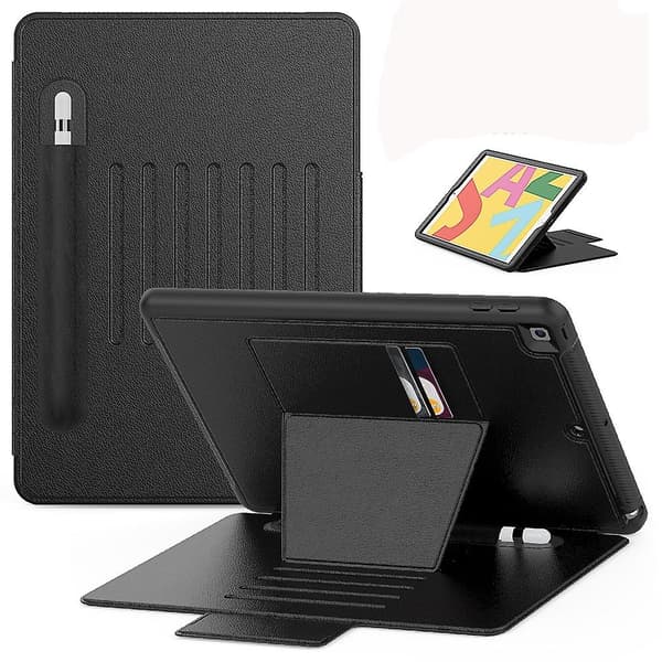Läderfodral Kompatibelt med iPad 10.2 & 10.2 (2020) Black