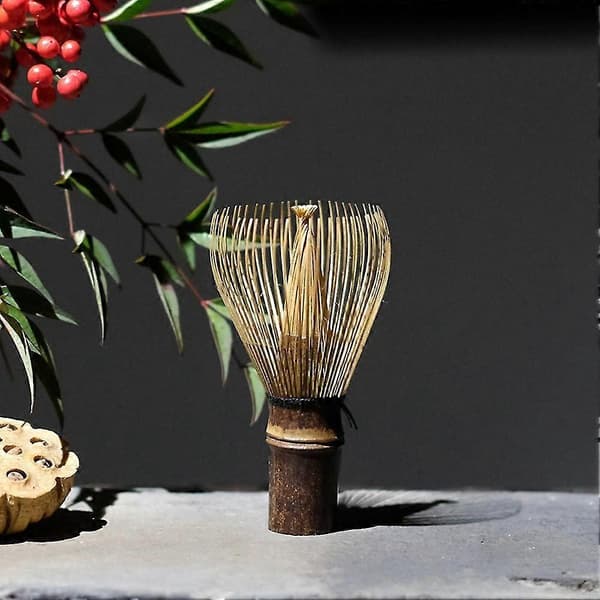 Traditionell bambu Matcha-visp för japansk teberedningsverktyg White Bamboo