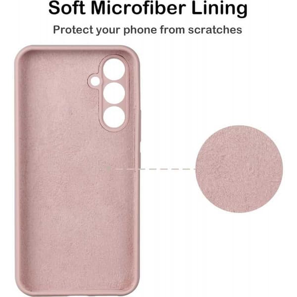 Compatible with Samsung S24 rubber case in matte pink, with camera protection - pink