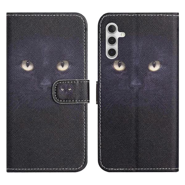 Compatible with Samsung Galaxy A56 5G Case Pattern Print PU Leather Wallet Phone Case Cross Texture Multicolor Multicolor Cat's Eye