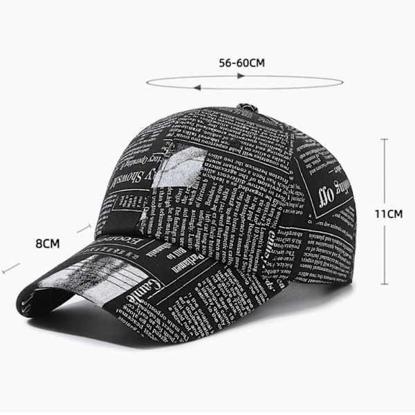 Unisex Keps med Bokstavstryck, Andningsbar, Solskydd, Justerbar Hip Hop-hatt för Män och Kvinnor