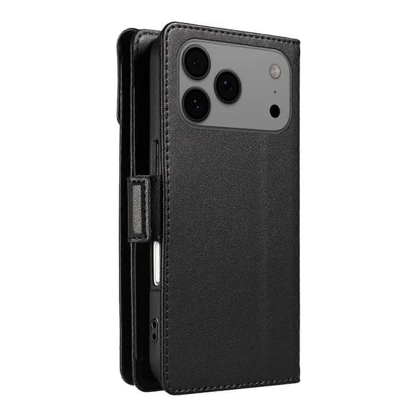 Multi Card Wallet Leather Phone Case Kompatibel med iPhone 17 Pro-lingling} Black iPhone 17 Pro Max