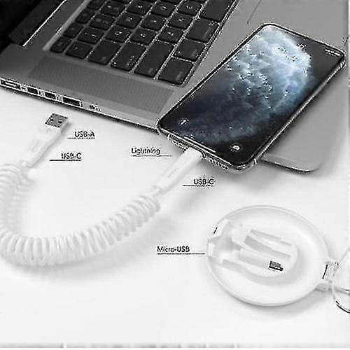 Alt-i-én USB A C/micro USB USB C Lightning kabel - 3A Allroundo-lingling} White