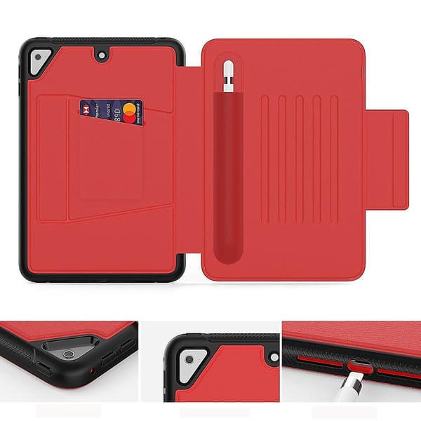 Läderfodral Kompatibelt med iPad 10.2 & 10.2 (2020) Red