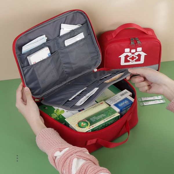 Pill Flaska Organizer Väska Rese Medicin Väska Förvaring Rese Bärväskor 28x11x19cm