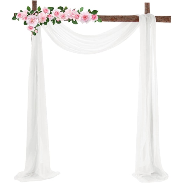 Vit tyll fotobakgrund bröllopsgardin dekoration vit bröllopsbåge