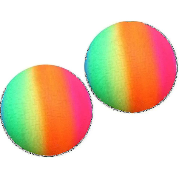 2 st lekplats Dodgeball Rainbow Balls Barn Sportboll Kickball Flutter Balls Inomhus Utomhus Aktivitetsleksak 22cm (D-583-A)