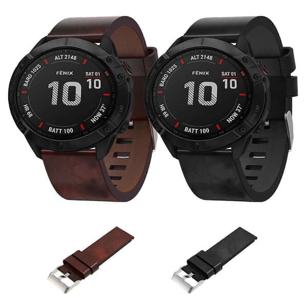 Bedst sælgende læderrem kompatibel med Garmin Fenix 6X Pro