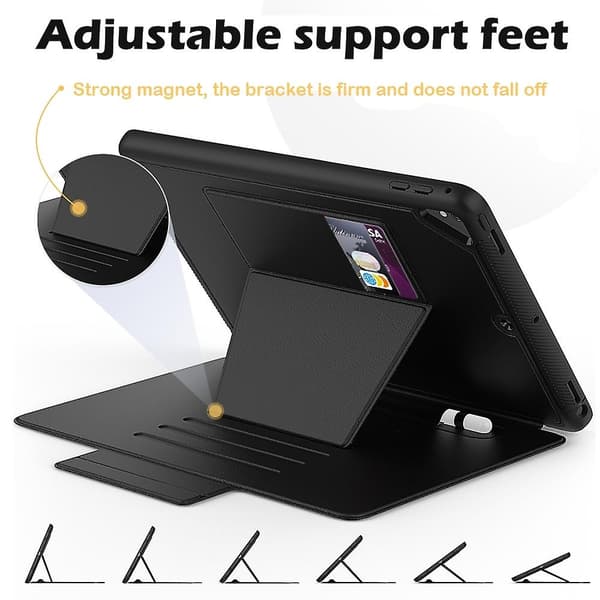 Läderfodral Kompatibelt med iPad 10.2 & 10.2 (2020) Black