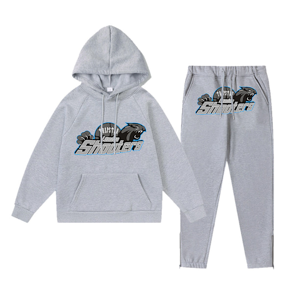 Særligt tilbud! Høj kvalitet ny Trapst Tigerhoved Print Hætteklædt Plys Sweatshirt Mode Gradient Bogstav Casual Sports Sæt Print 07- Grå Print 07- Gray L