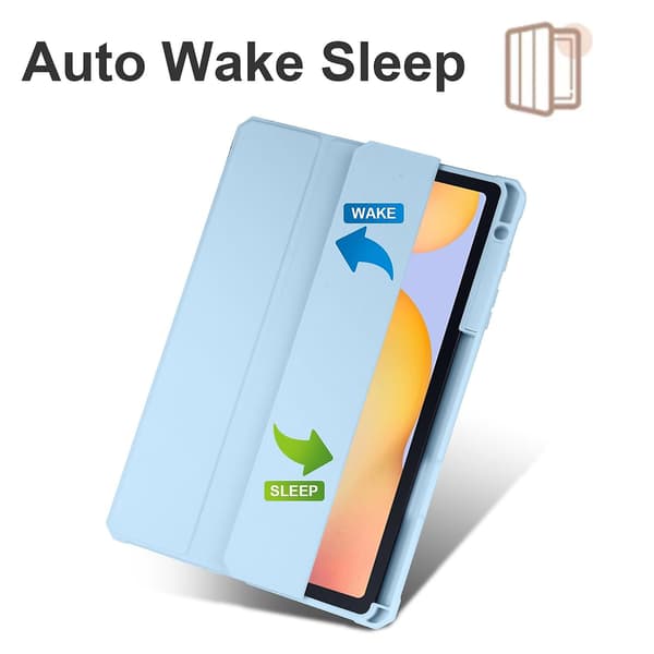 3-foldet Læder Tablet Case Kompatibel med Samsung Galaxy Tab S6 Lite Ice blue
