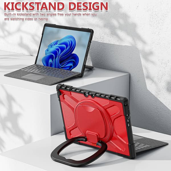 TPU + PC Cover Kompatibel med MicroSoft Surface Pro 8 Kompatibel med MicroSoft Surface Pro 8 Red