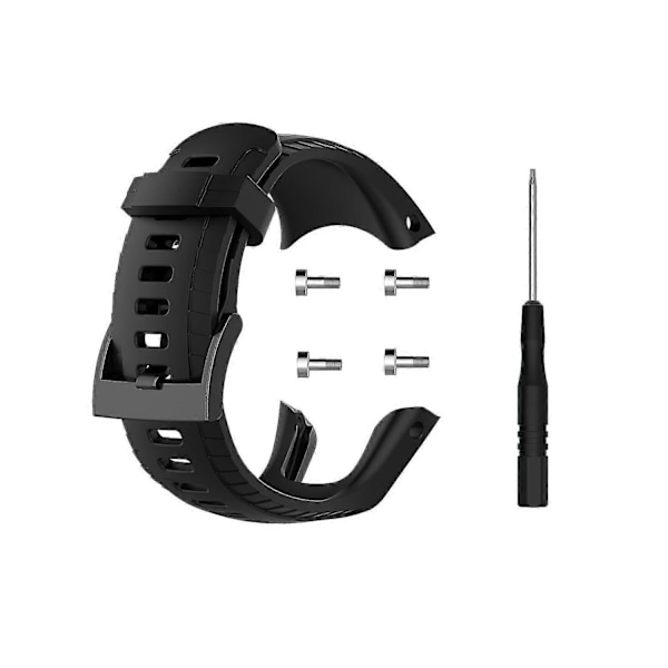Mjukt silikonarmband för Suunto 5 22.5mm (FMY) Svart Hög Kvalitet (Påsk) Black Other Phone Models