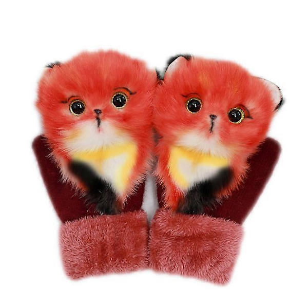 Dam Vinterhandskar Varma Vantar - Nya Vantar Vinter-lingling} red