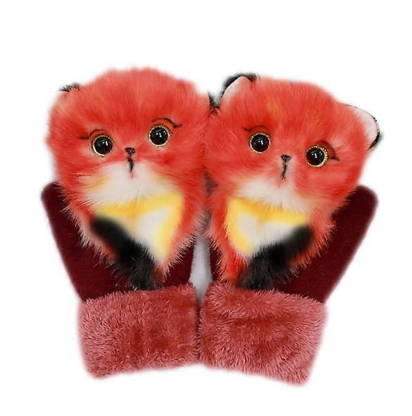 Dame Vinterhandsker Varme Vanter - Sjove Vanter Vinter-lingling} red