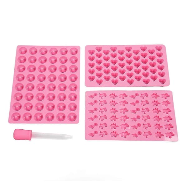 2026 6-pak silikone slikforme med pipette, bløde fødevaregodkendte genanvendelige mini dinosaur hjerteformede chokoladebageforme til fudge