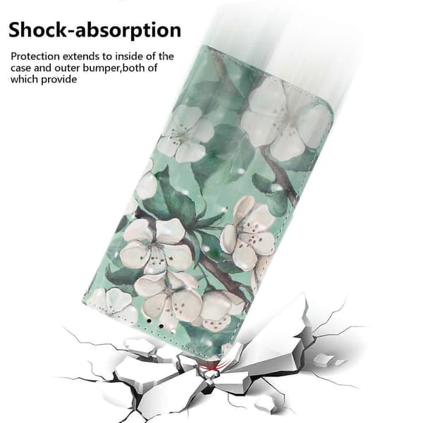 Compatible with iPhone 17 Pro Case Pattern Print Leather Wallet Phone Case with Wrist Strap Multi Multicolor Watercolor Flowers