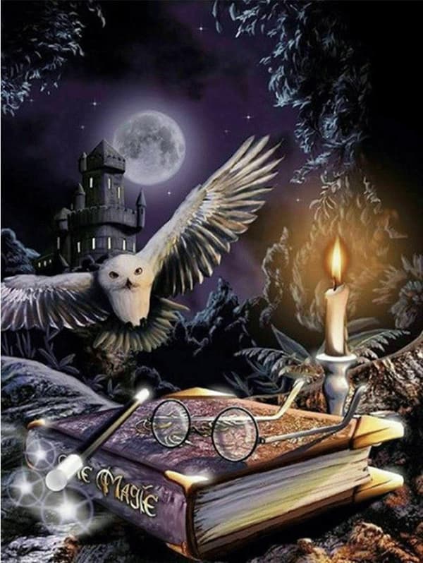 Timanttimaalaus 40x30 cm Trollkarl Harry Potter Diamantmålning multifärg multicolor