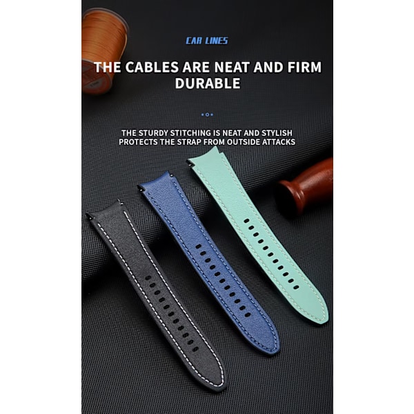Högkvalitativt nytt Eco-läderarmband Samsung Watch 7 Grön
